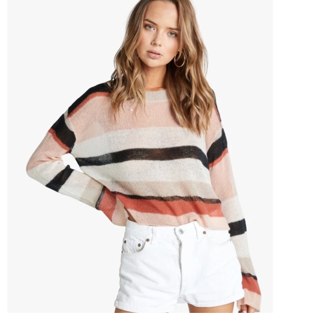 NWOT Stripe Drop Shoulder Pullover